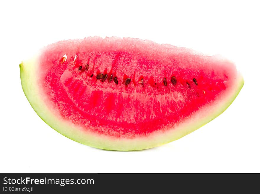 A slice of watermelon isolated on a white background