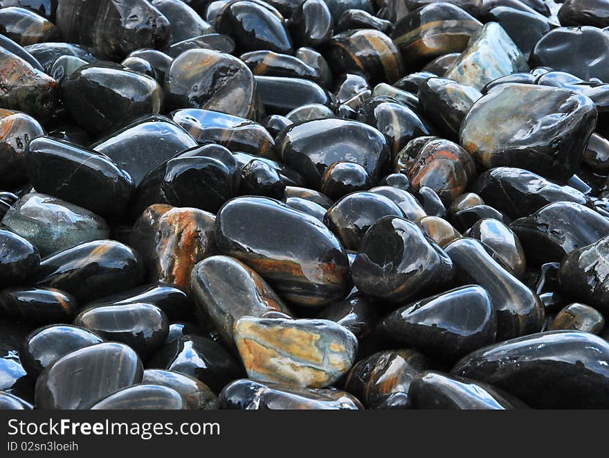 Black stones