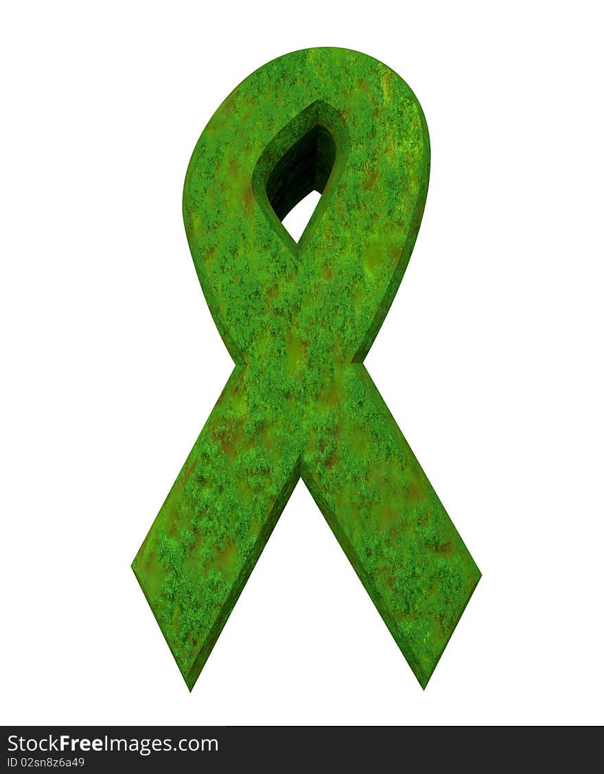 Aids Hiv Symbol In Grass (3d)