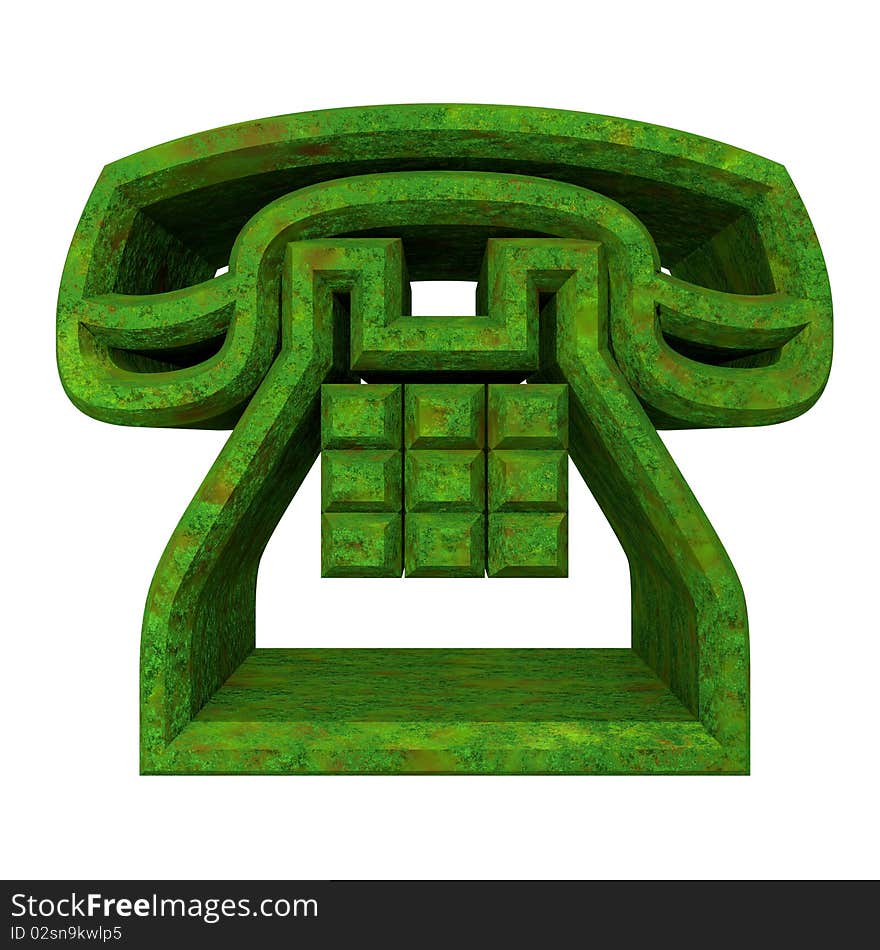 Phone symbol in grass - 3D