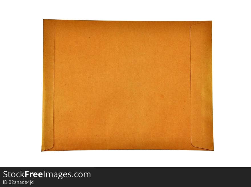 Brown envelope with white background isolate