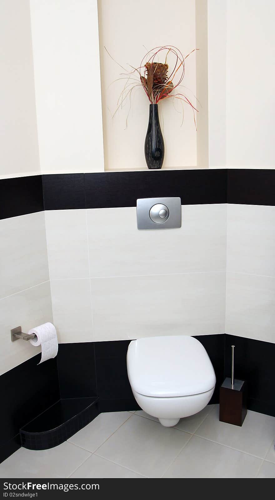 Partial view of a modern bathroom design. Partial view of a modern bathroom design.