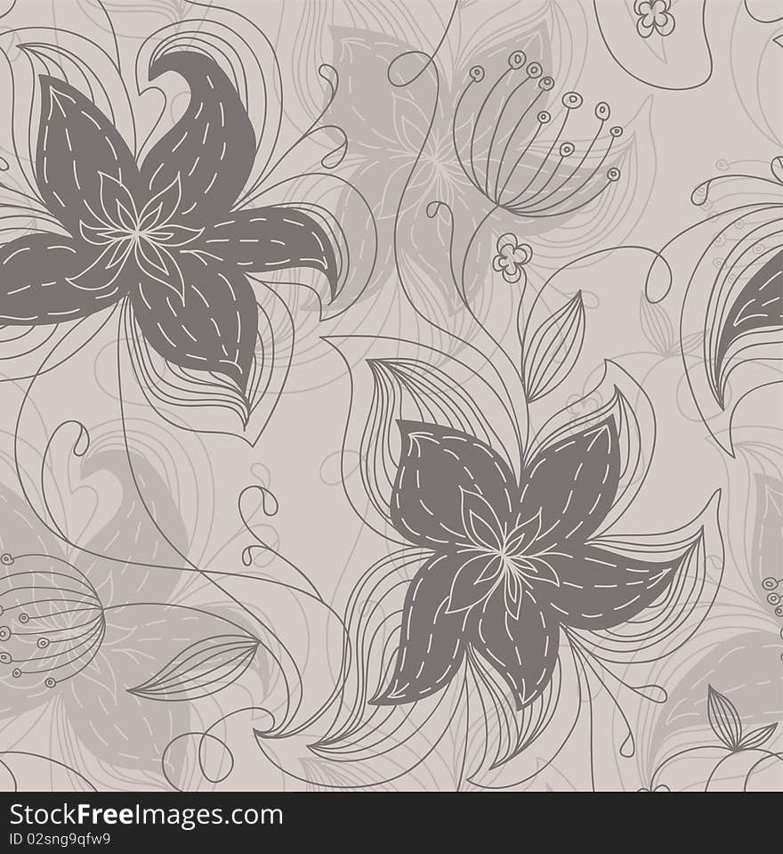 Floral pattern pink, illustration