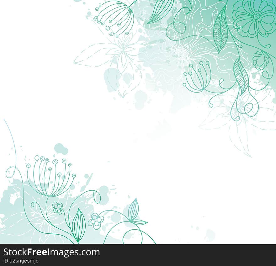 Splash floral banners,  illustration. Splash floral banners,  illustration