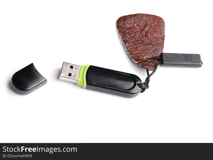 Usb storage of information on a white background