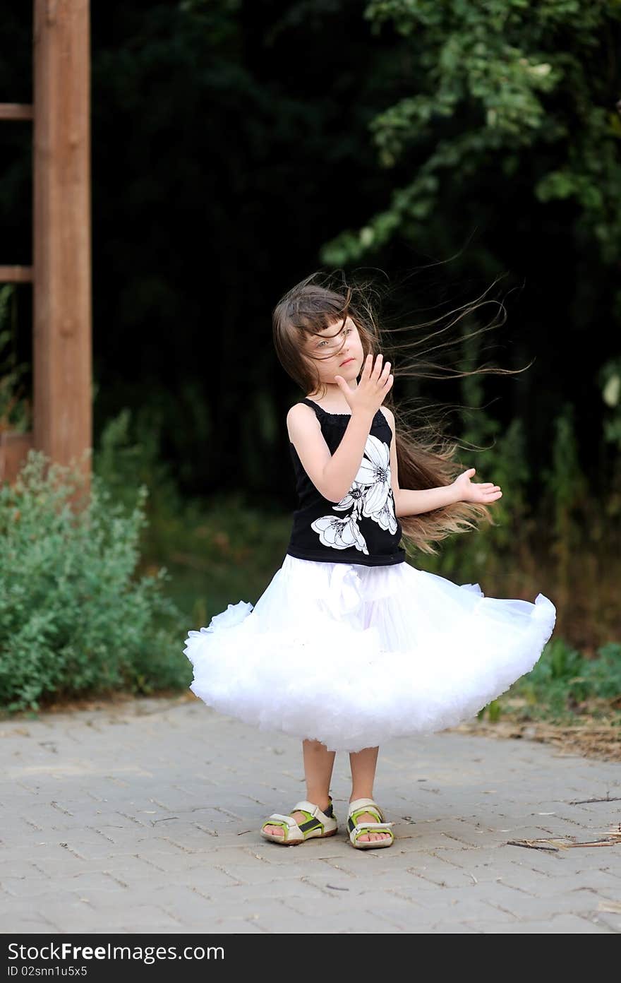 Adorable Toddler Girl With Very Long Dark Hair