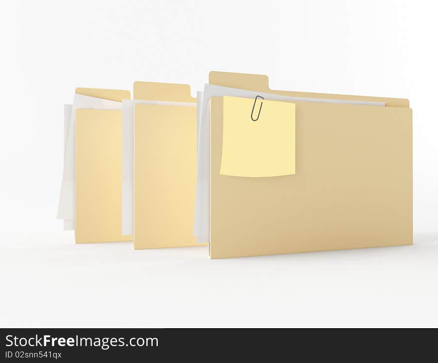 A brown 3d maded folder on a white background