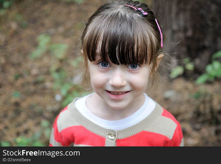 Nice toddler girl with blue eyes