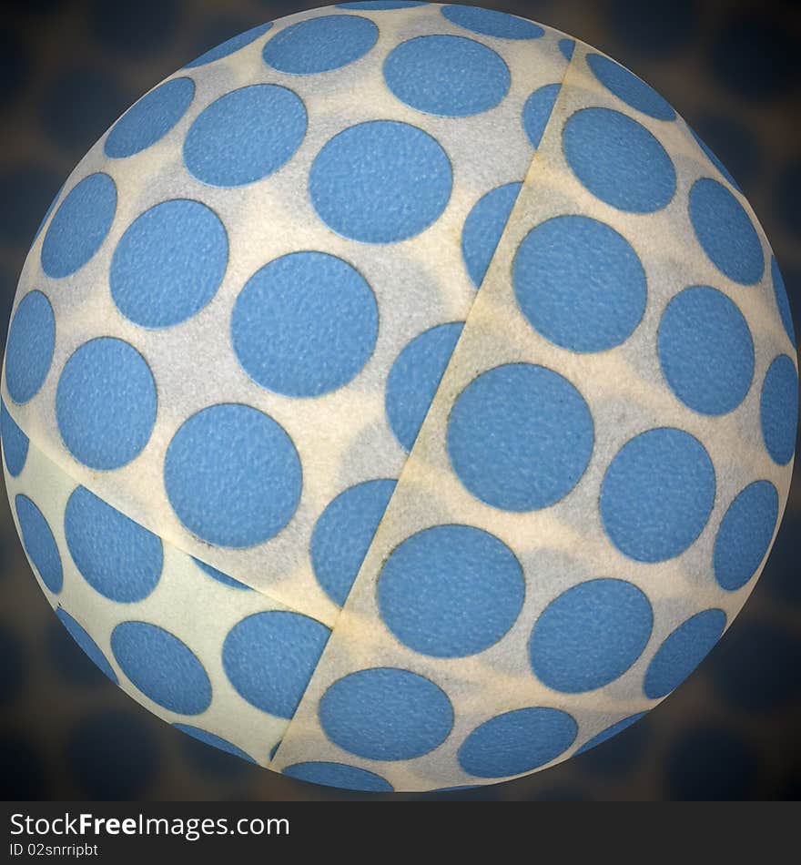 Blue dots stuck on a globe. Blue dots stuck on a globe