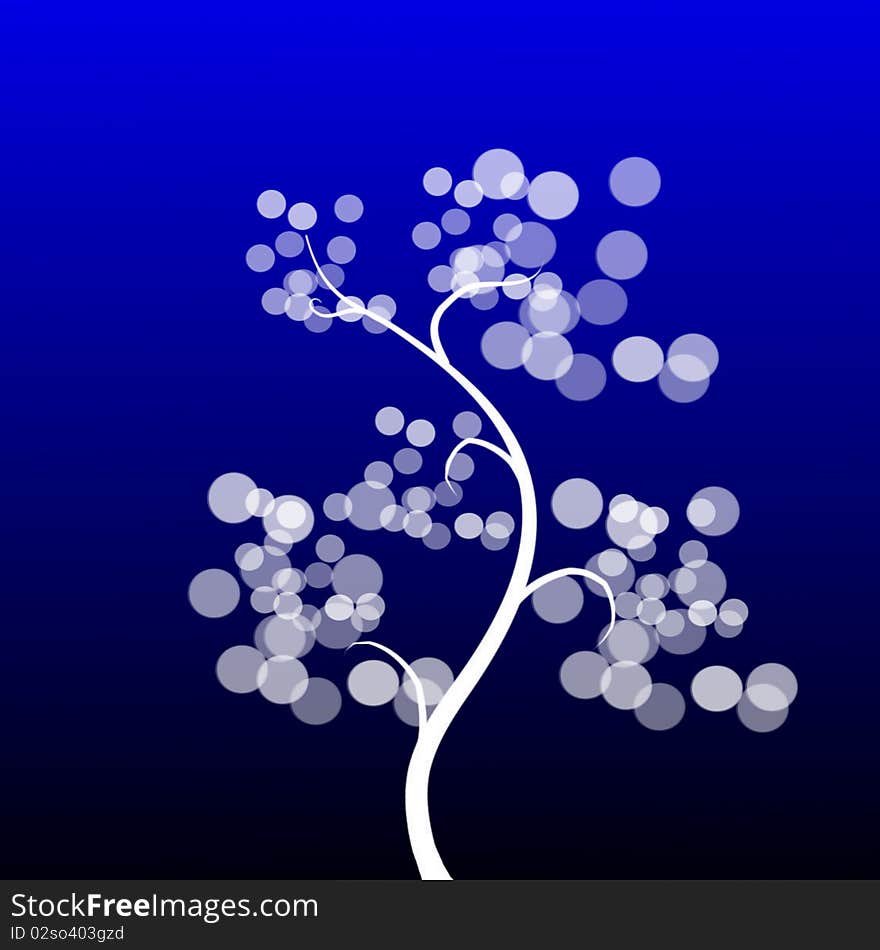 Magic abstract tree on a black background