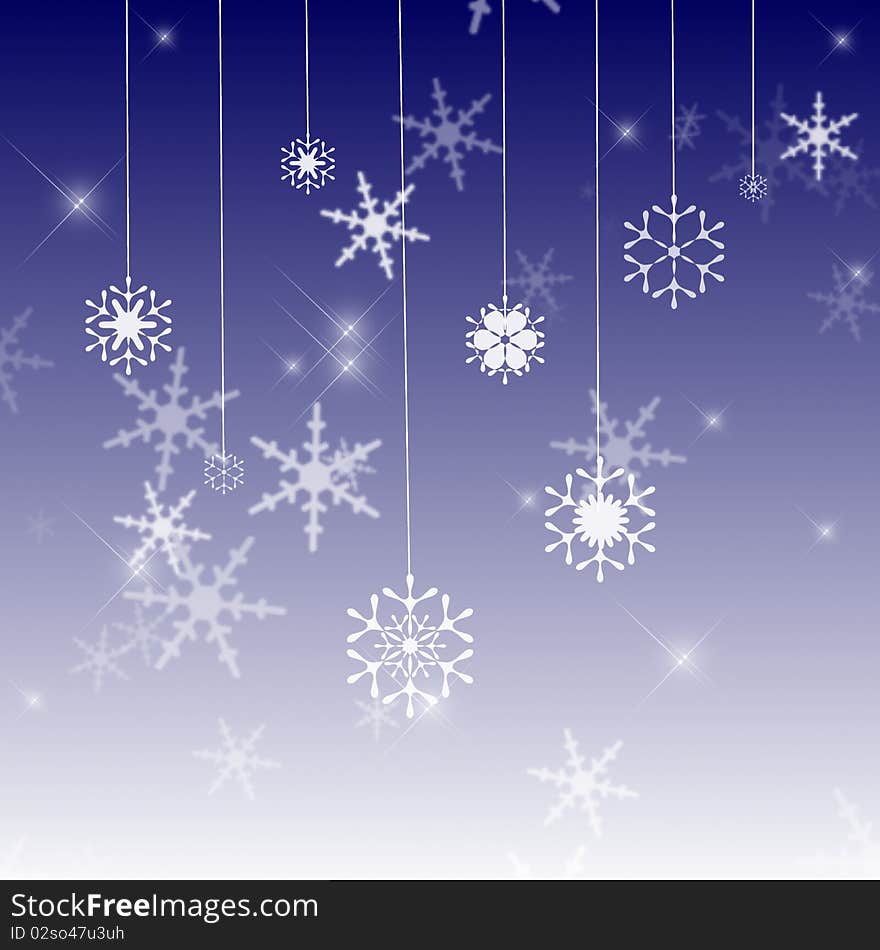 Beautiful background with nice snowflakes