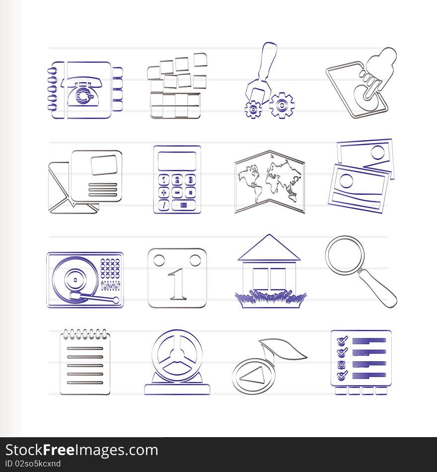 Mobile Phone and Computer icon - Vector Icon Set