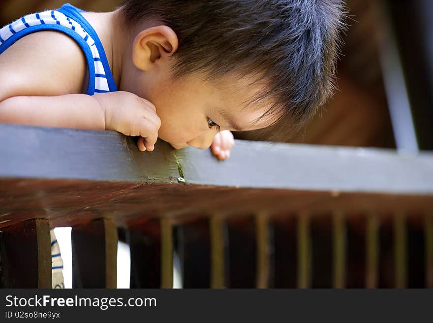 A cute baby is playing. A cute baby is playing.