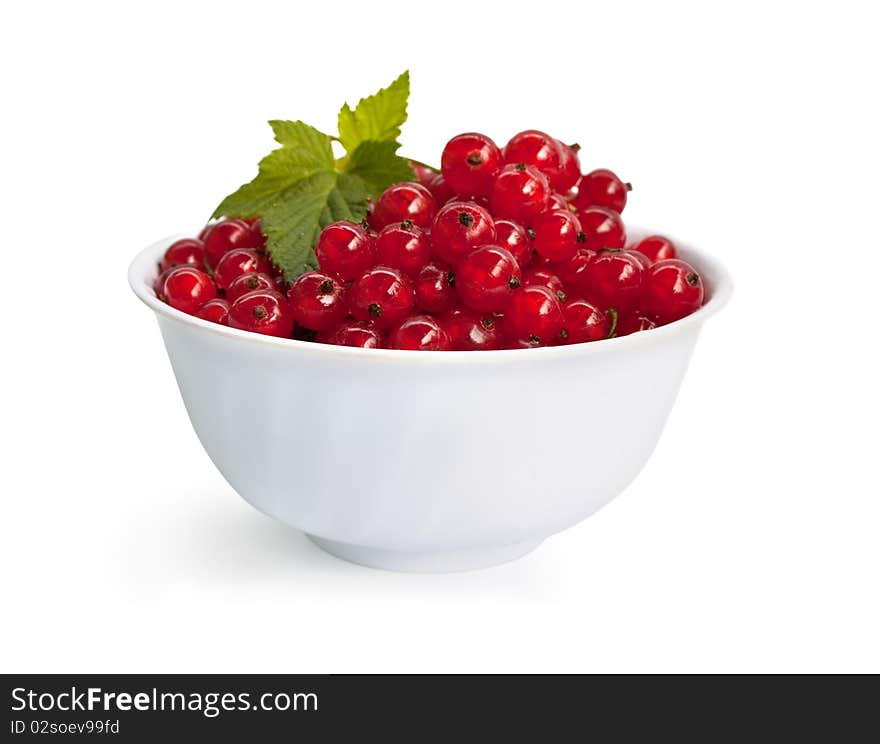 Fresh red currant on the white isolated background