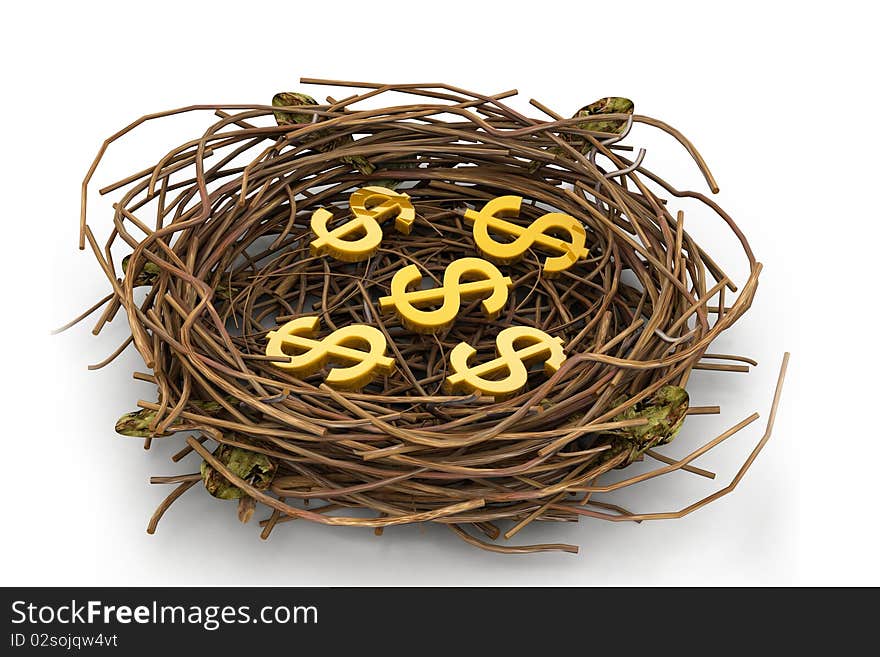 Dollar sign in nest