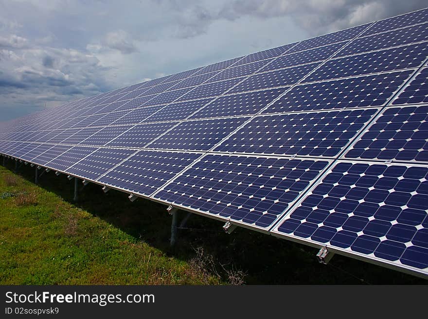 Solar panels at the power plant