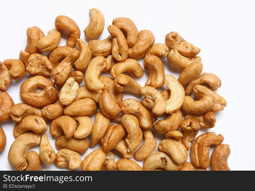 Roasted Cashew isolated on white