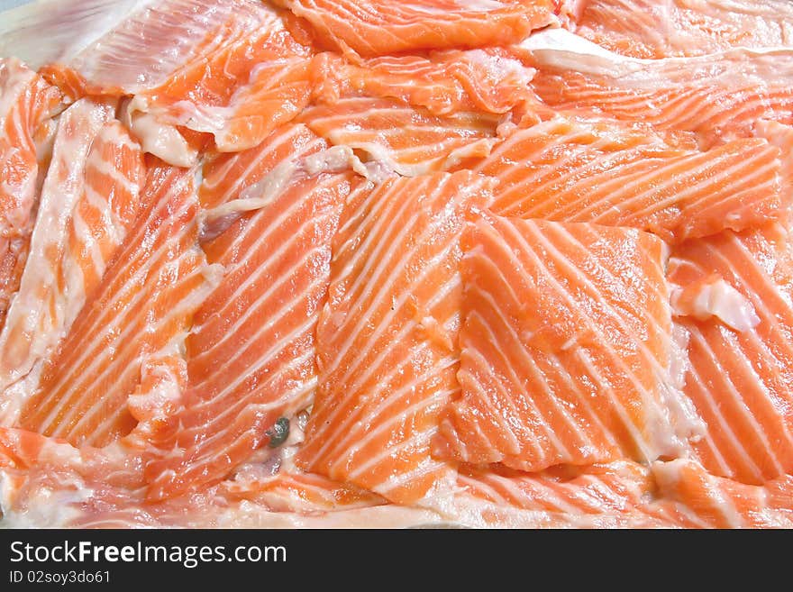 Fresh sliced salmon Fillet