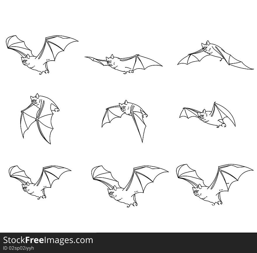 Flying Bats - Includes Clipping Path