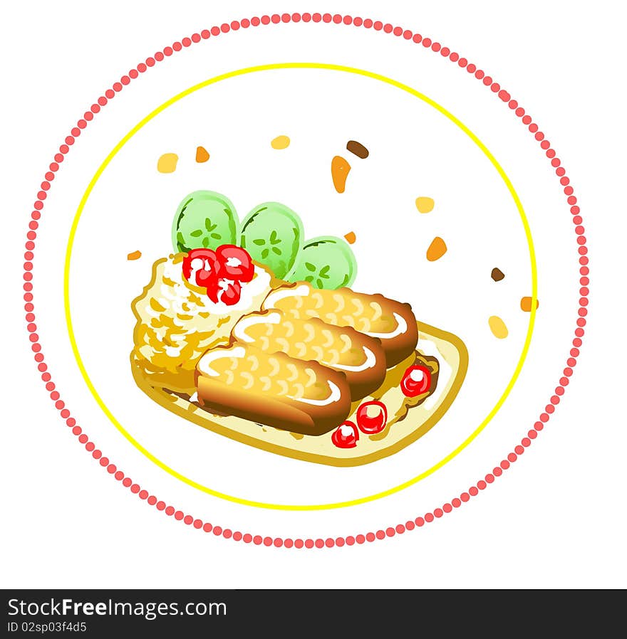 Vector illustration of fast-food items. Vector illustration of fast-food items