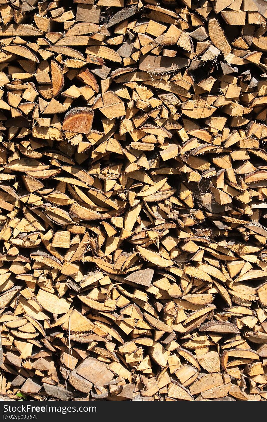 Texture. Harvesting firewood for the fireplace