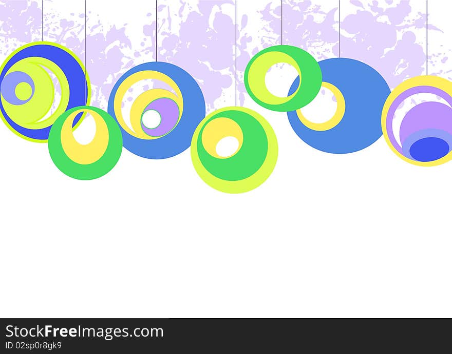 Colored circles on the stained purple background. Colored circles on the stained purple background