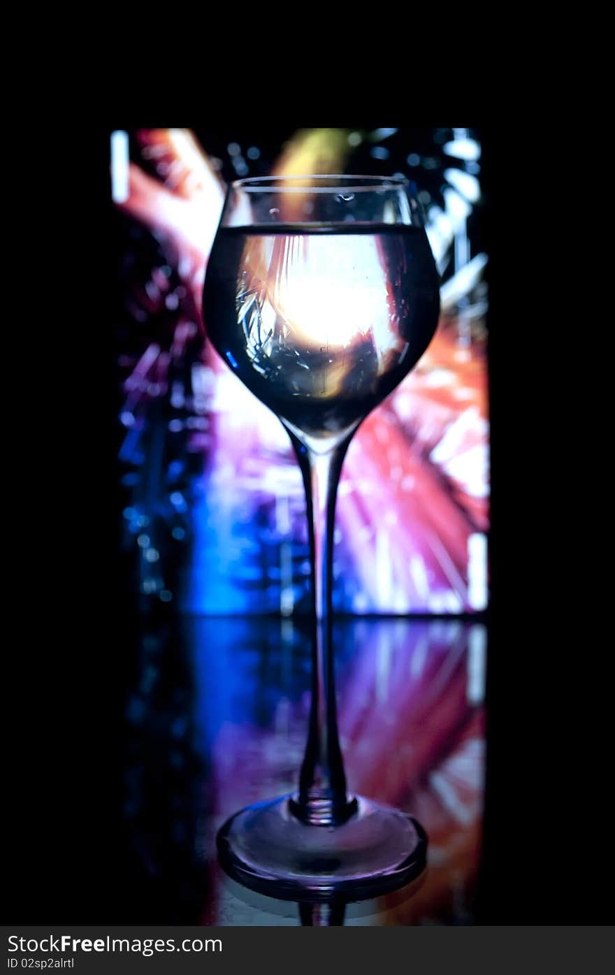 Glass cup on a colored background. Glass cup on a colored background