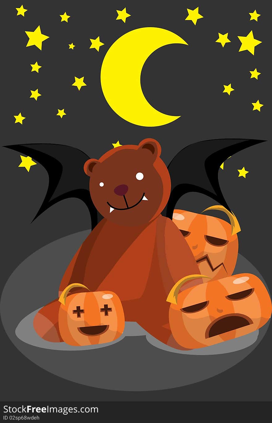 The Bear Bat And Pumpkins