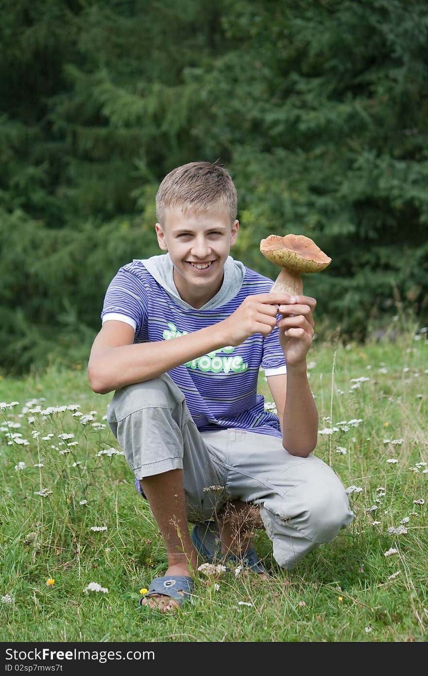 Teenager And Boletus