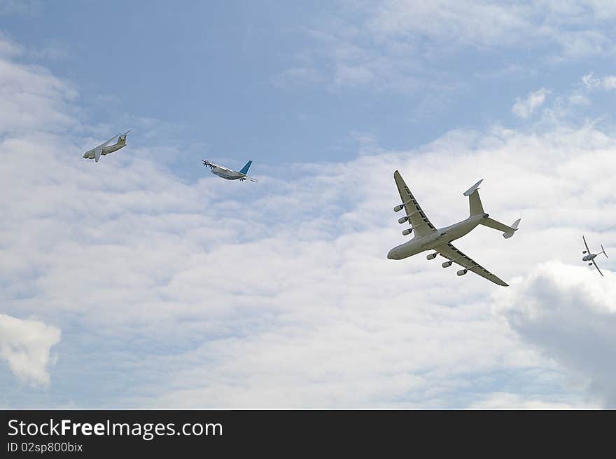 The biggest in world cargo aeroplane Mriya in the sky. The biggest in world cargo aeroplane Mriya in the sky