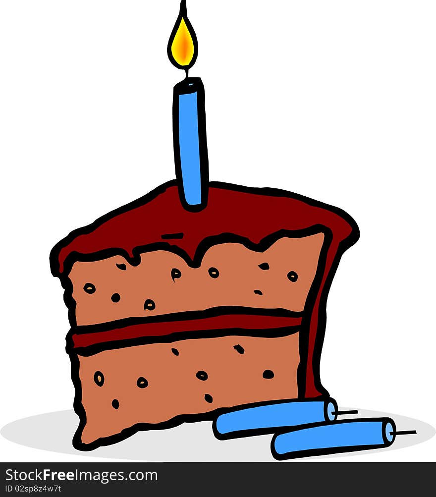 Illustration of a Pastry with three candles