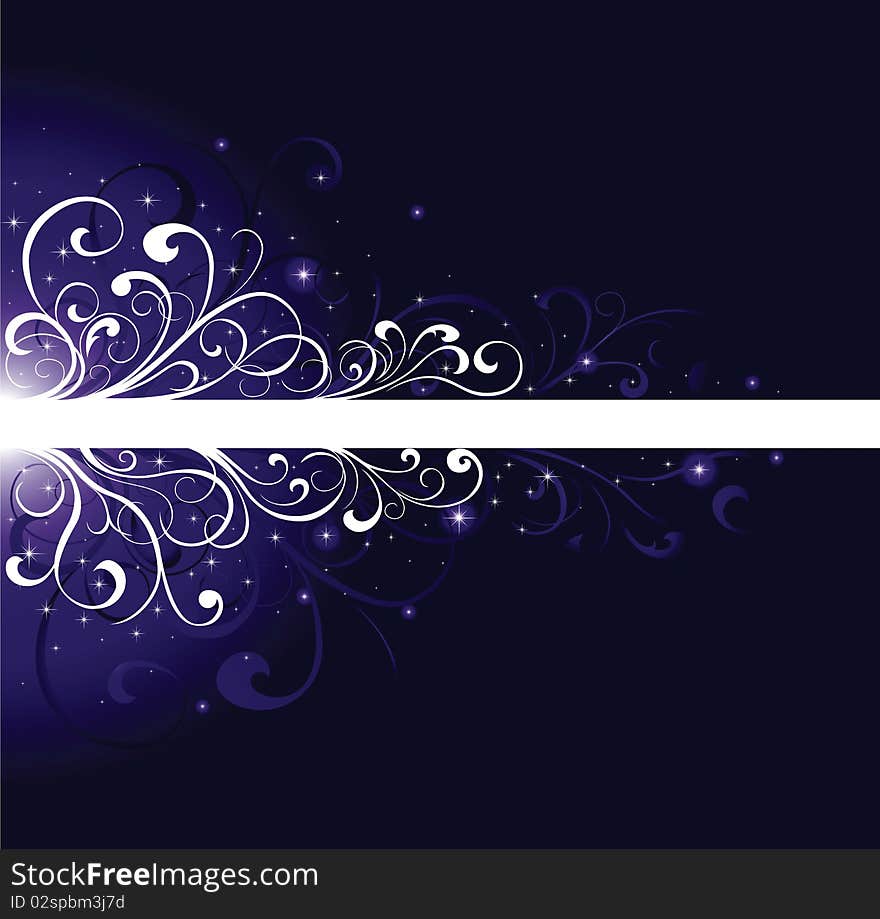 Abstract background, with stars and ornate elements, illustration. Abstract background, with stars and ornate elements, illustration