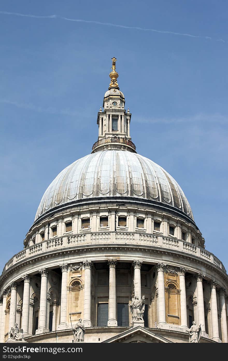 The famous dome of St Paul's Cathedral, photo taken from the Millennium Bridge, London. The famous dome of St Paul's Cathedral, photo taken from the Millennium Bridge, London.