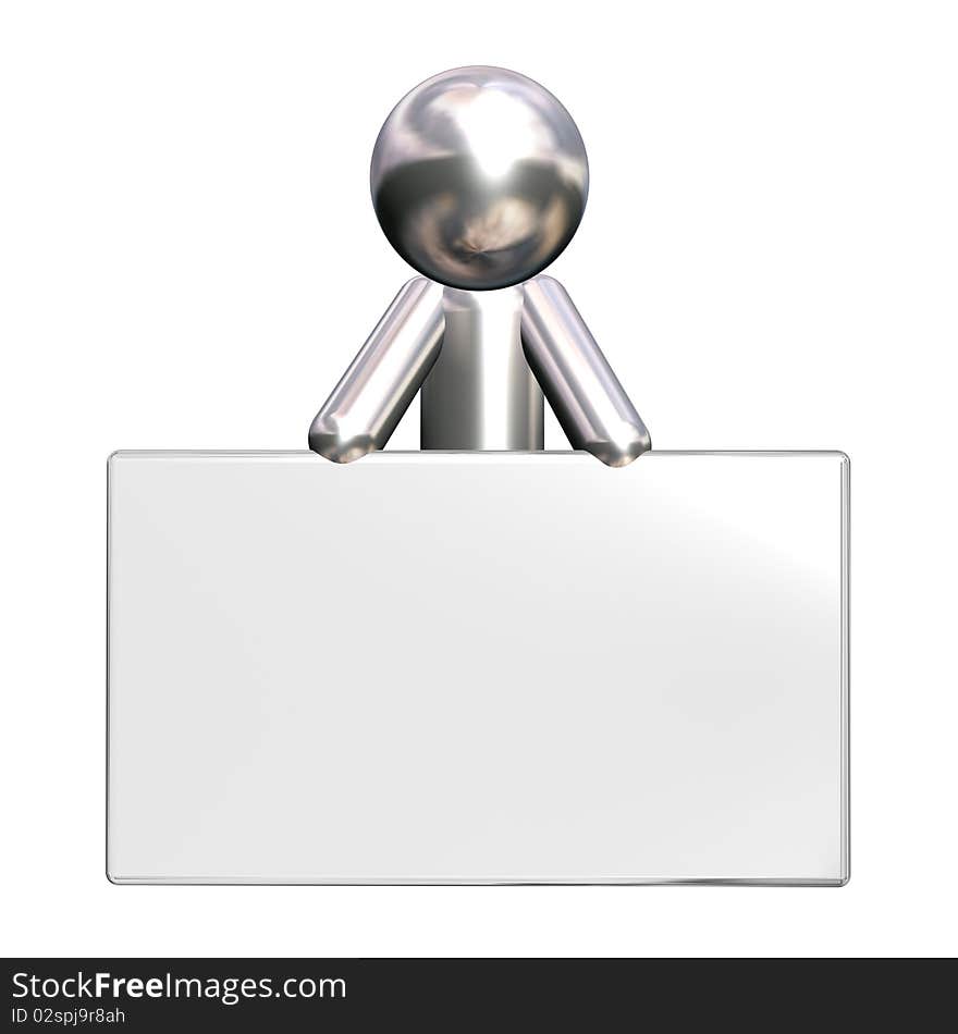 Metallic Man Figure With Board