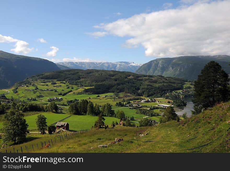 Farmland Around Hardangerfjord, Norway