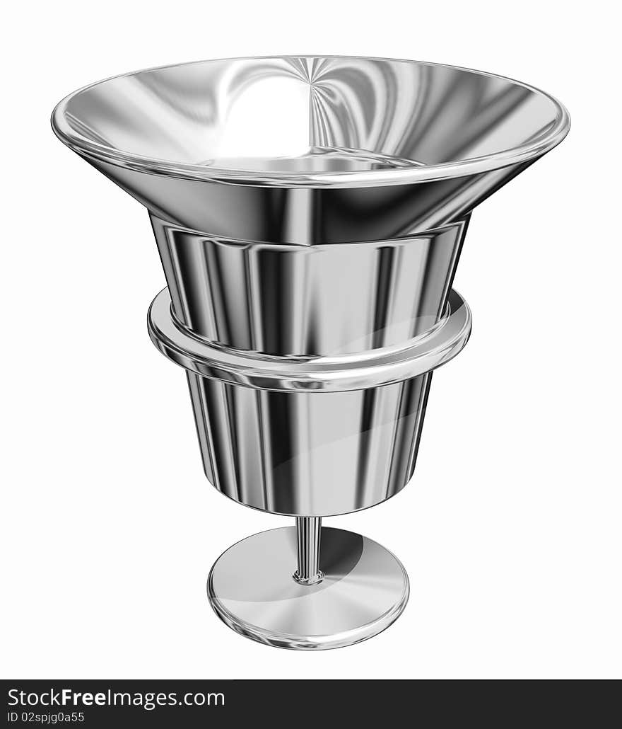 Metallic winecup on white background