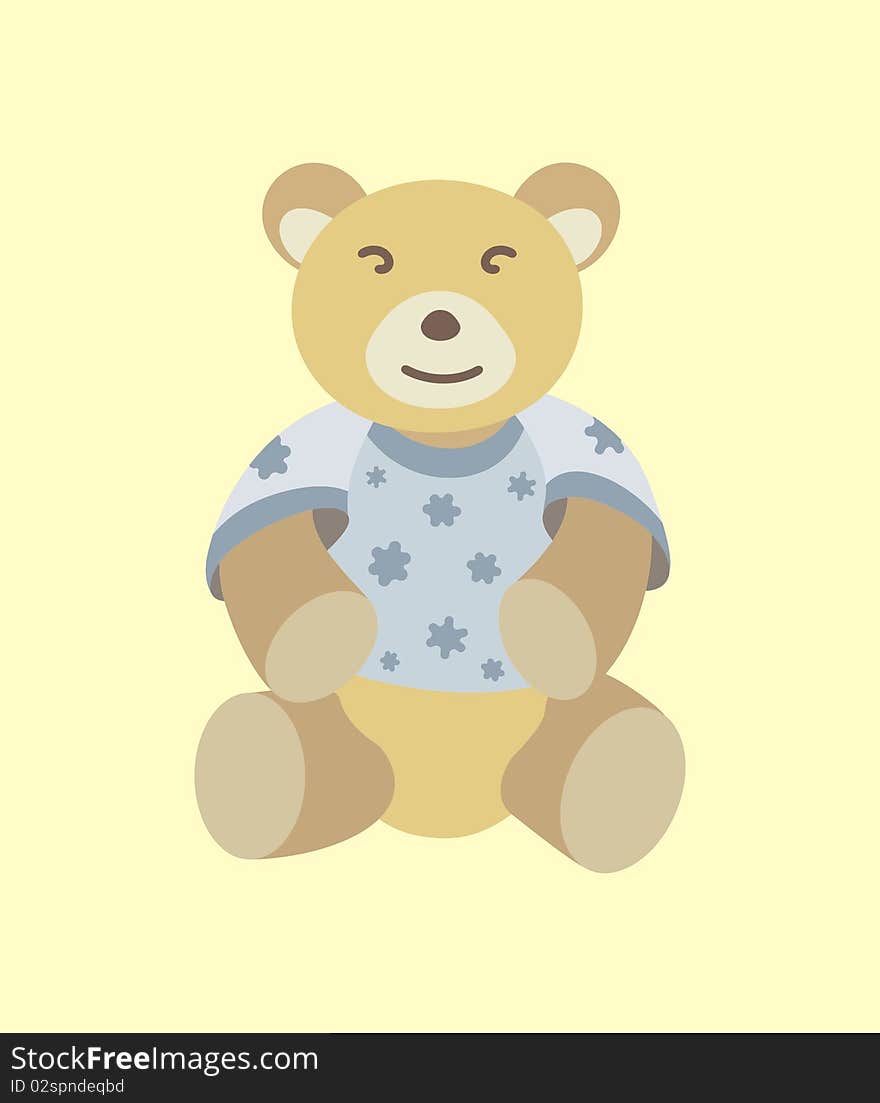 Cartoon Teddy Bear toy with star decorated tshirt