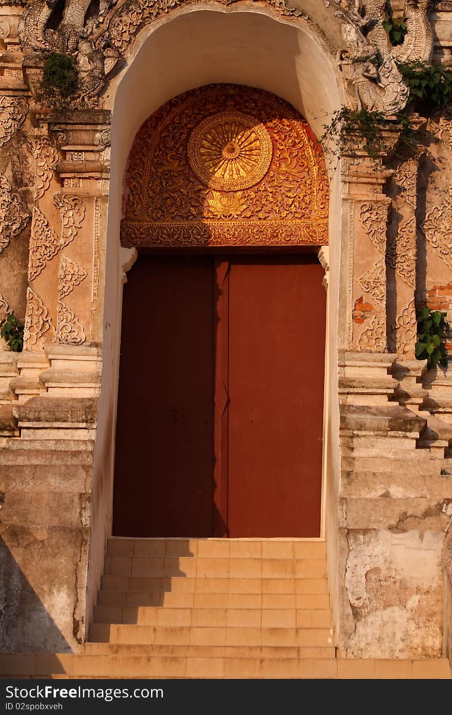 Gate of the ancient temple red. Gate of the ancient temple red.