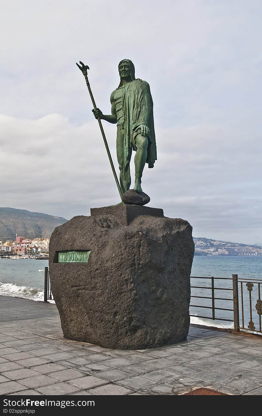 Guanches indians statues located at Plaza de la Patrona de Canarias at Candelaria, Tenerife Island