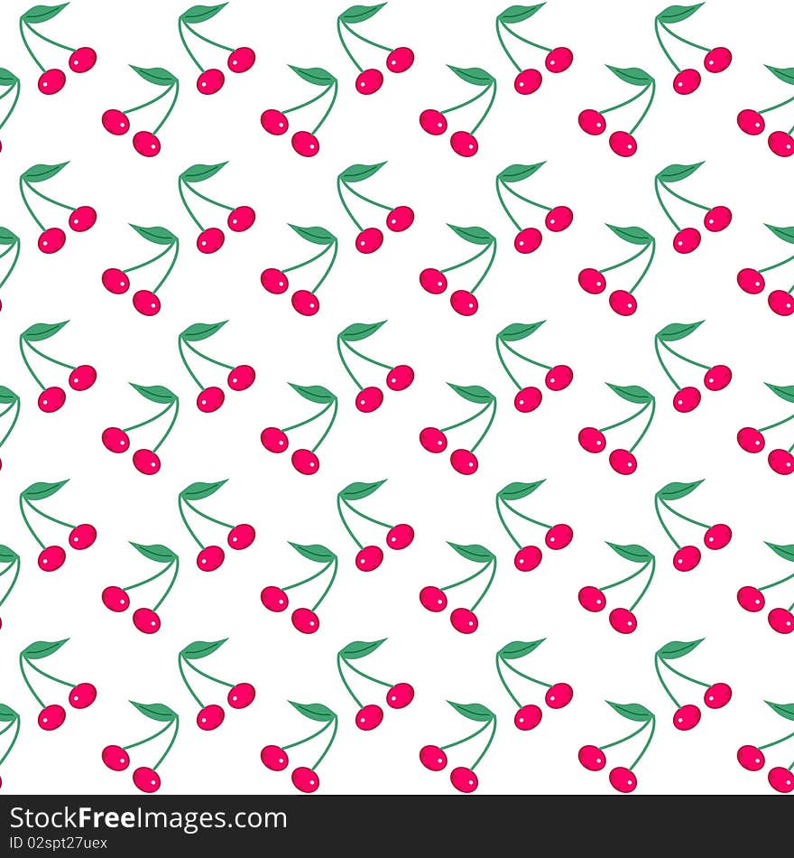 Seamless background with cherry