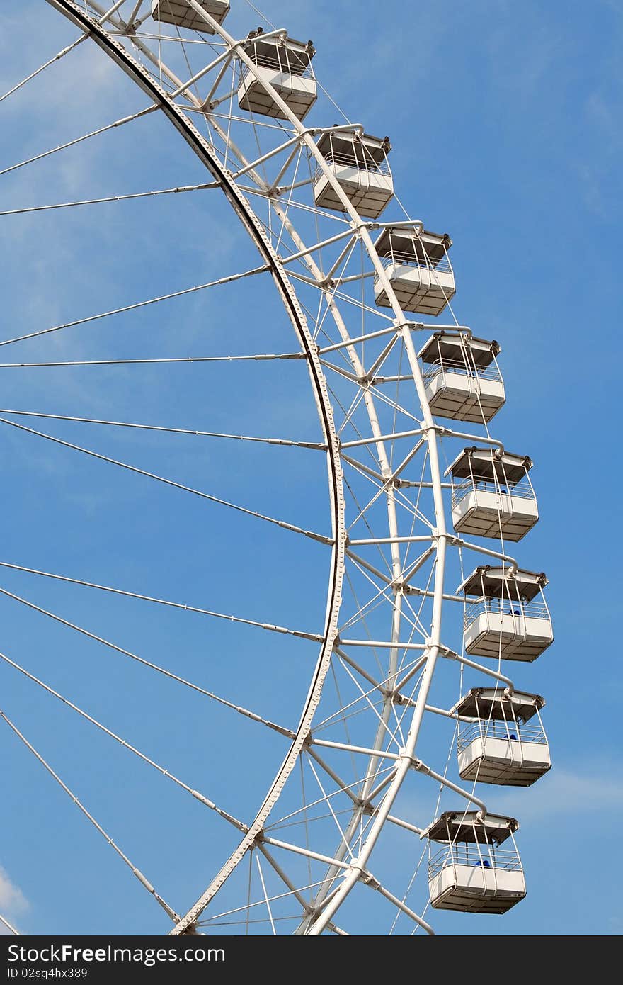 Classic ride big Ferris wheel at an amusement park