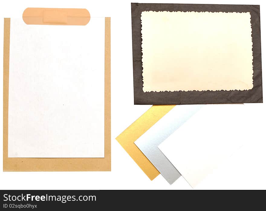 Collection of various note papers on white