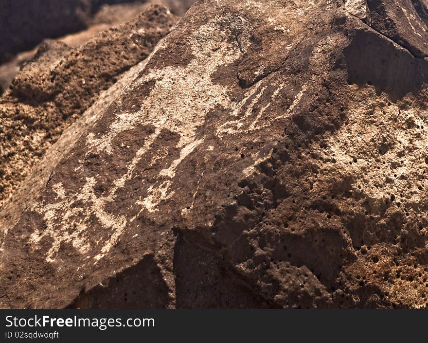 Ancient Indian (Native American) Petroglyph from Petroglyph National Monument. Ancient Indian (Native American) Petroglyph from Petroglyph National Monument