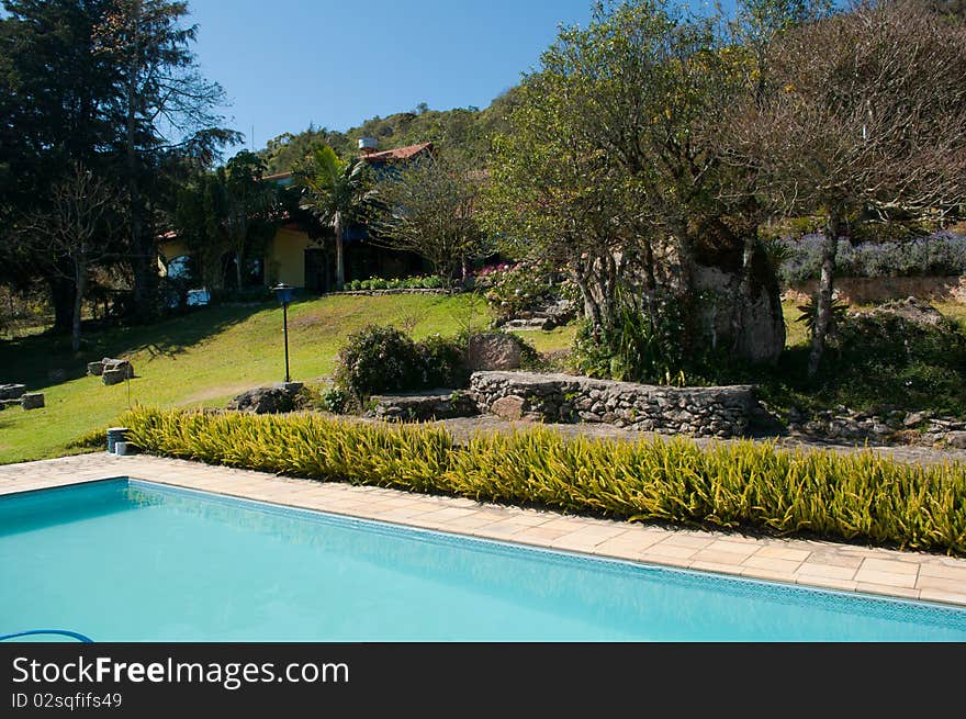 Resort on the mountain and outdoor pool