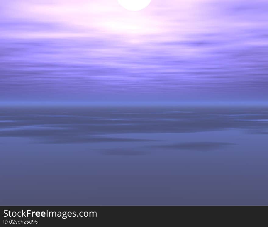 Abstract beautiful river sunset sight