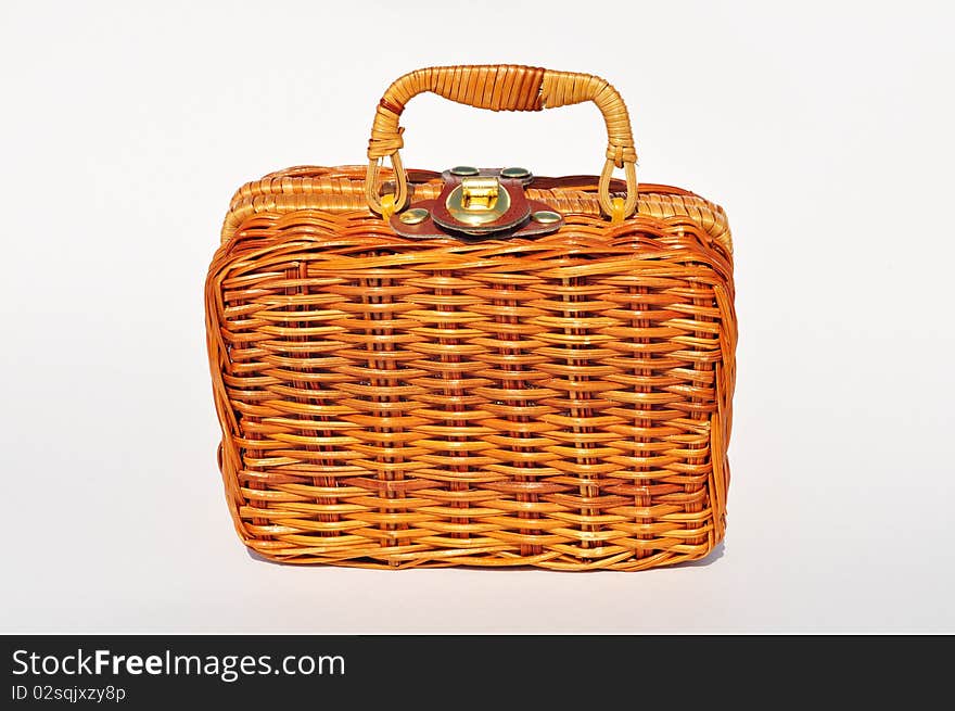 Suitcase; for a picnic or trip to the sea, braided and light. Suitcase; for a picnic or trip to the sea, braided and light