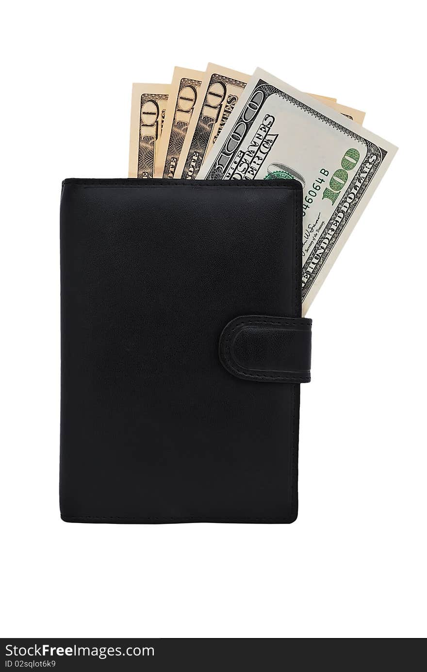 Leather purse on a white background. Leather purse on a white background