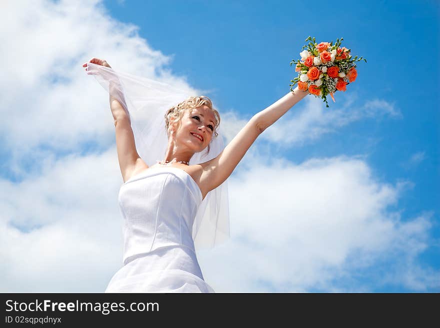 Young Beautiful  Bride Outdoor