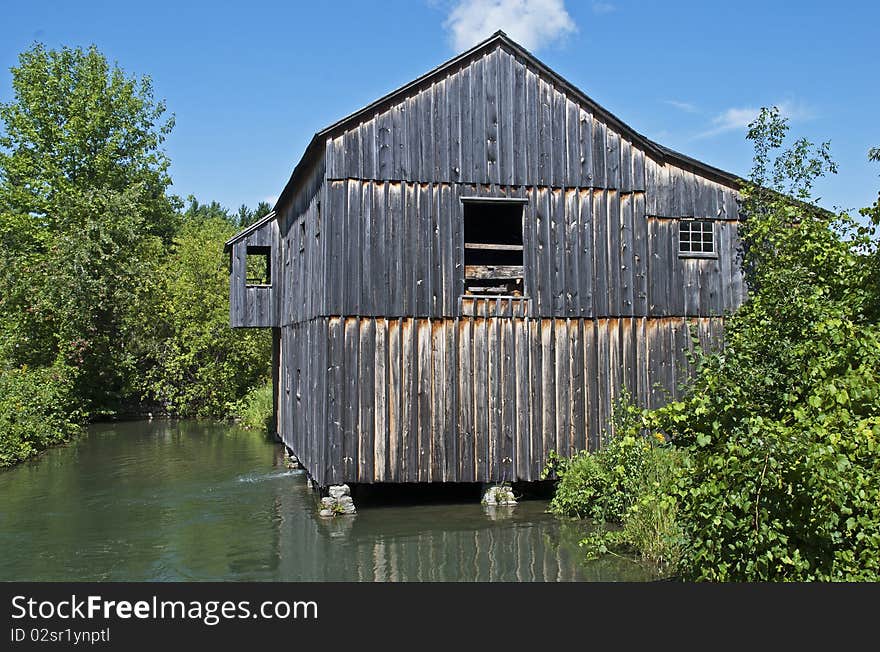 Exterior of a 19th century historical sawmill at the Upper Canada Village, Ontario, Canada. Exterior of a 19th century historical sawmill at the Upper Canada Village, Ontario, Canada