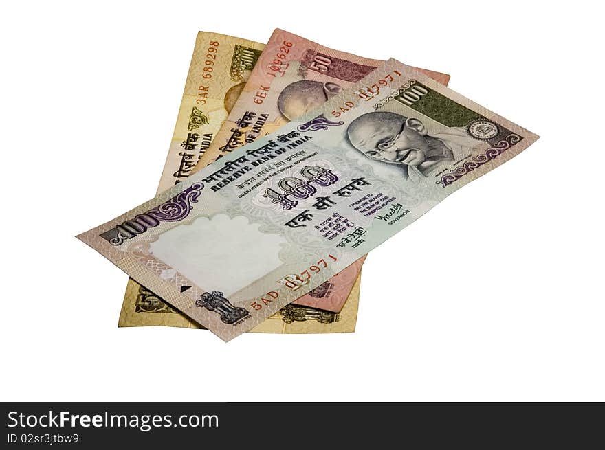 Indian Rupee (INR) on White